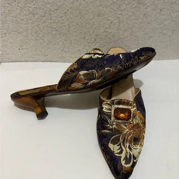 Salpy mules velvet jeweled accent clogs size 7 - Picture 4 of 8